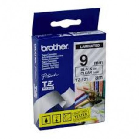 brother 121 brother tz 121 p touch label tape 1 - کاست لیبل برادر مشکی رو بیرنگ Brother Tze-121