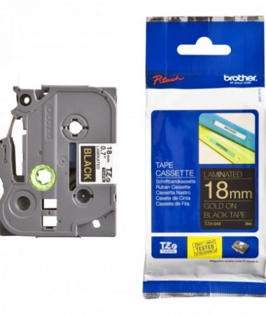 کاست برچسب لیبل پرینتر برادر Tze-344 طلایی روی مشکی Brother Tze-344 p touch Label Tape