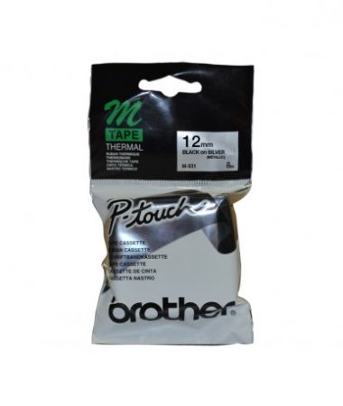 کاست برچسب لیبل برادر M-931 مشکی روی نقره ای Brother M-931